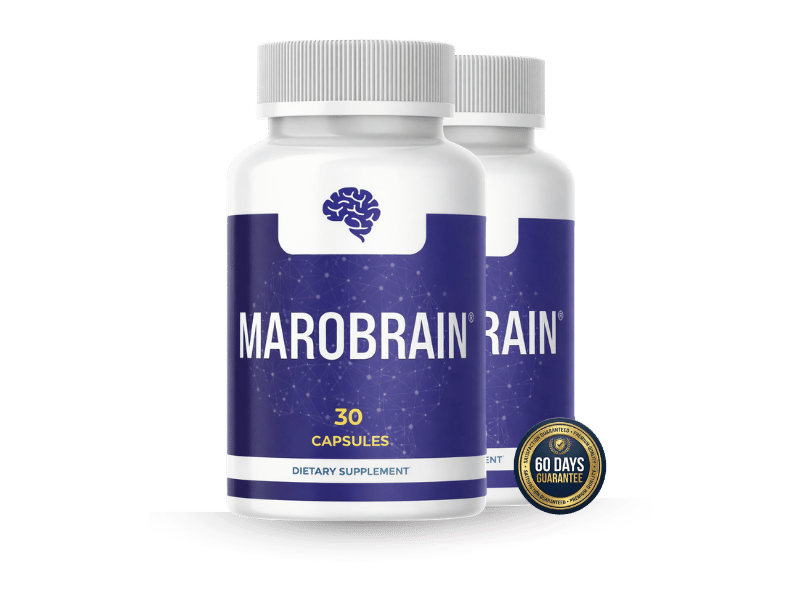 Marobrain natural brain support supplement, two bottles of 30 capsules
